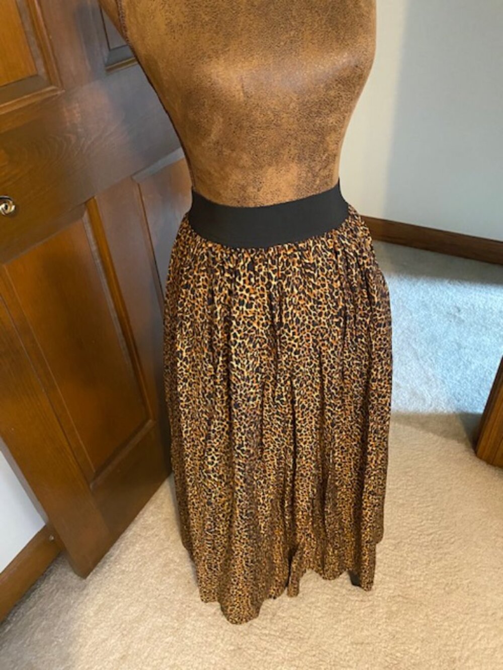 Lane Bryant Shirred Swing Cheetah Maxi Skirt
